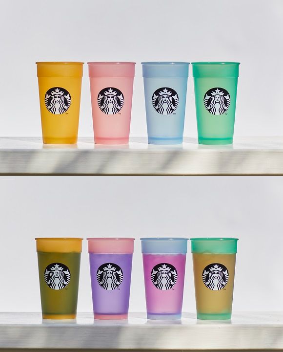 スターバックスが冷たいドリンクで色が変わるカップを発売、売上の一部